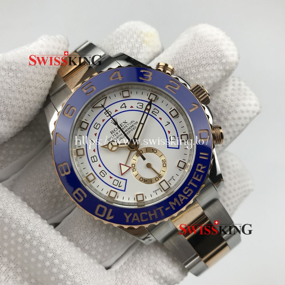 ROLEX YACHT-MASTER II 2 TONE 18K EVEROSE GOLD 116681 CERAMIC BEZEL