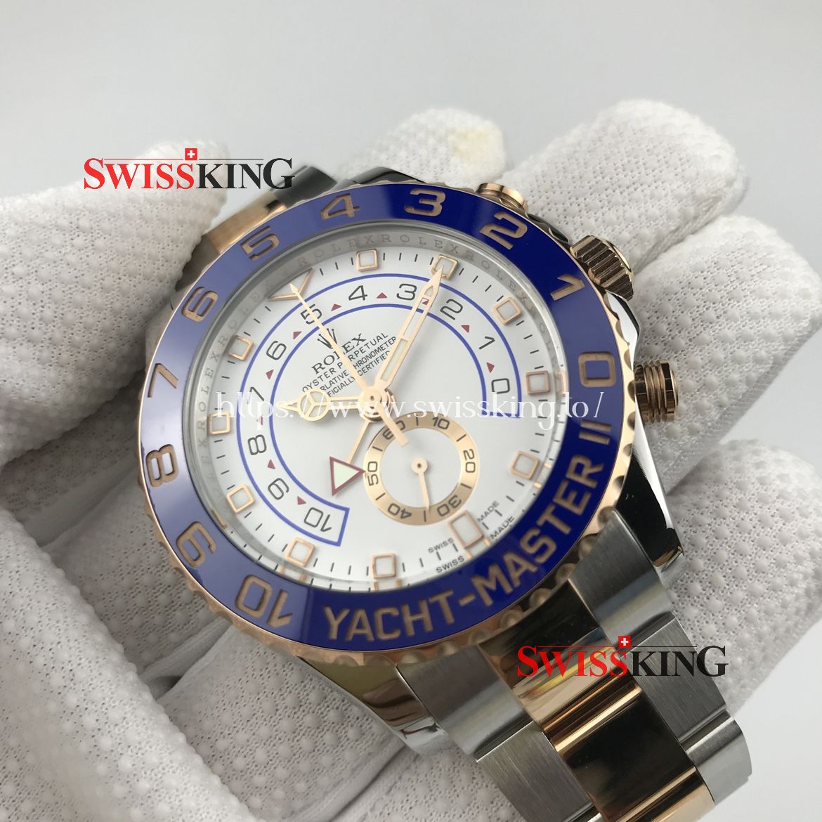 ROLEX YACHT-MASTER II 2 TONE 18K EVEROSE GOLD 116681 CERAMIC BEZEL