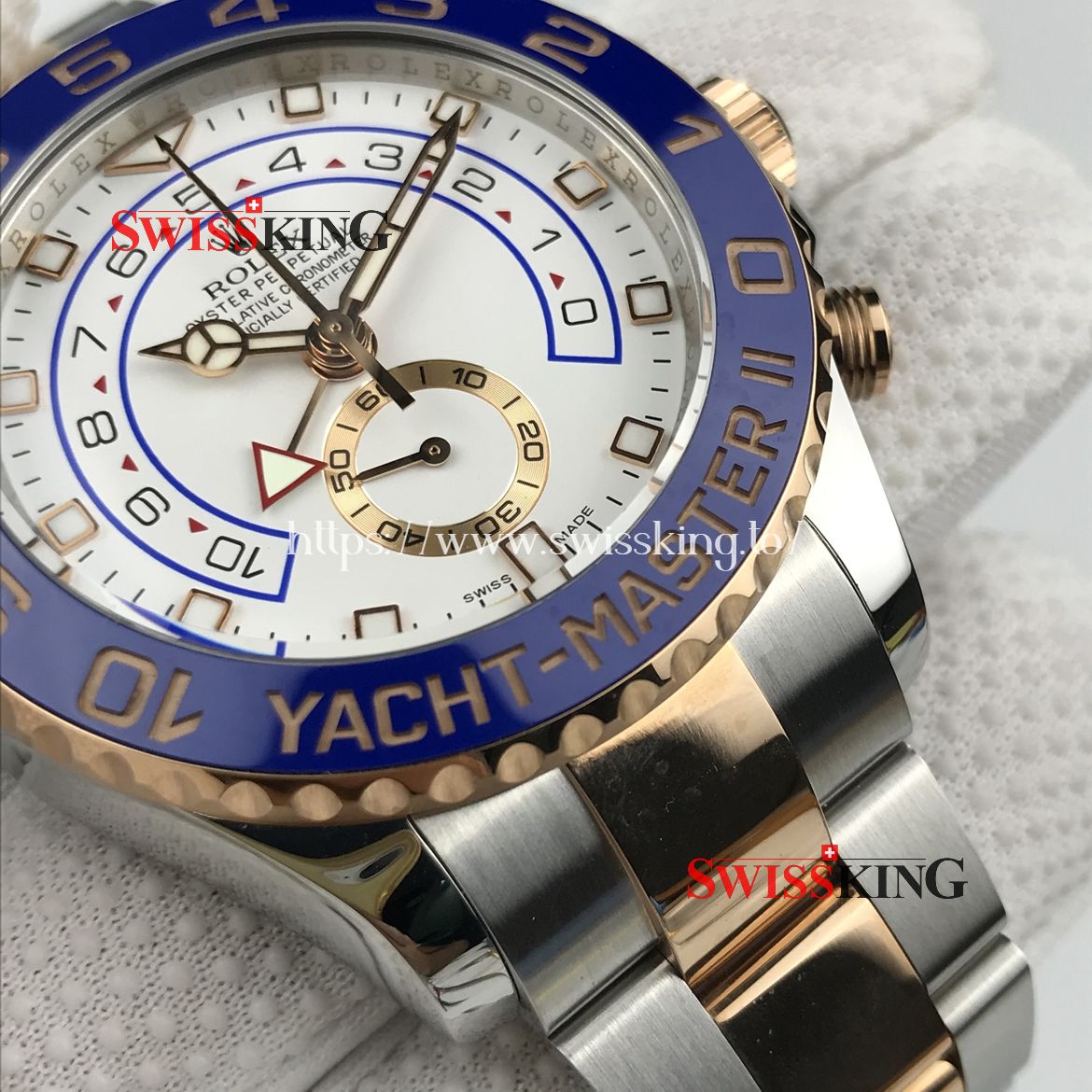 ROLEX YACHT-MASTER II 2 TONE 18K EVEROSE GOLD 116681 CERAMIC BEZEL