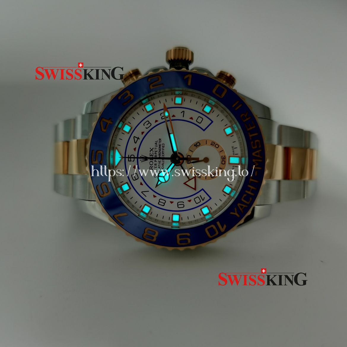 ROLEX YACHT-MASTER II 2 TONE 18K EVEROSE GOLD 116681 CERAMIC BEZEL