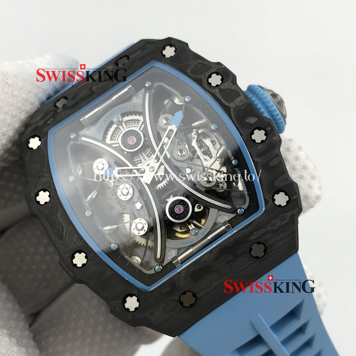 RICHARD MILLE RM 53-01 PABLO MAC DONOUGH TOUBILLON BLUE RUBBER STRAP