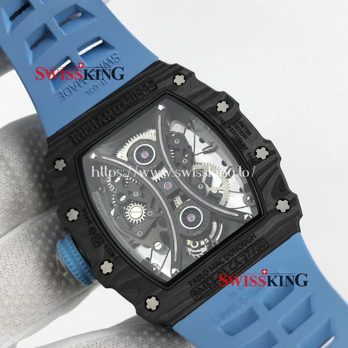 RICHARD MILLE RM 53-01 PABLO MAC DONOUGH TOUBILLON BLUE RUBBER STRAP