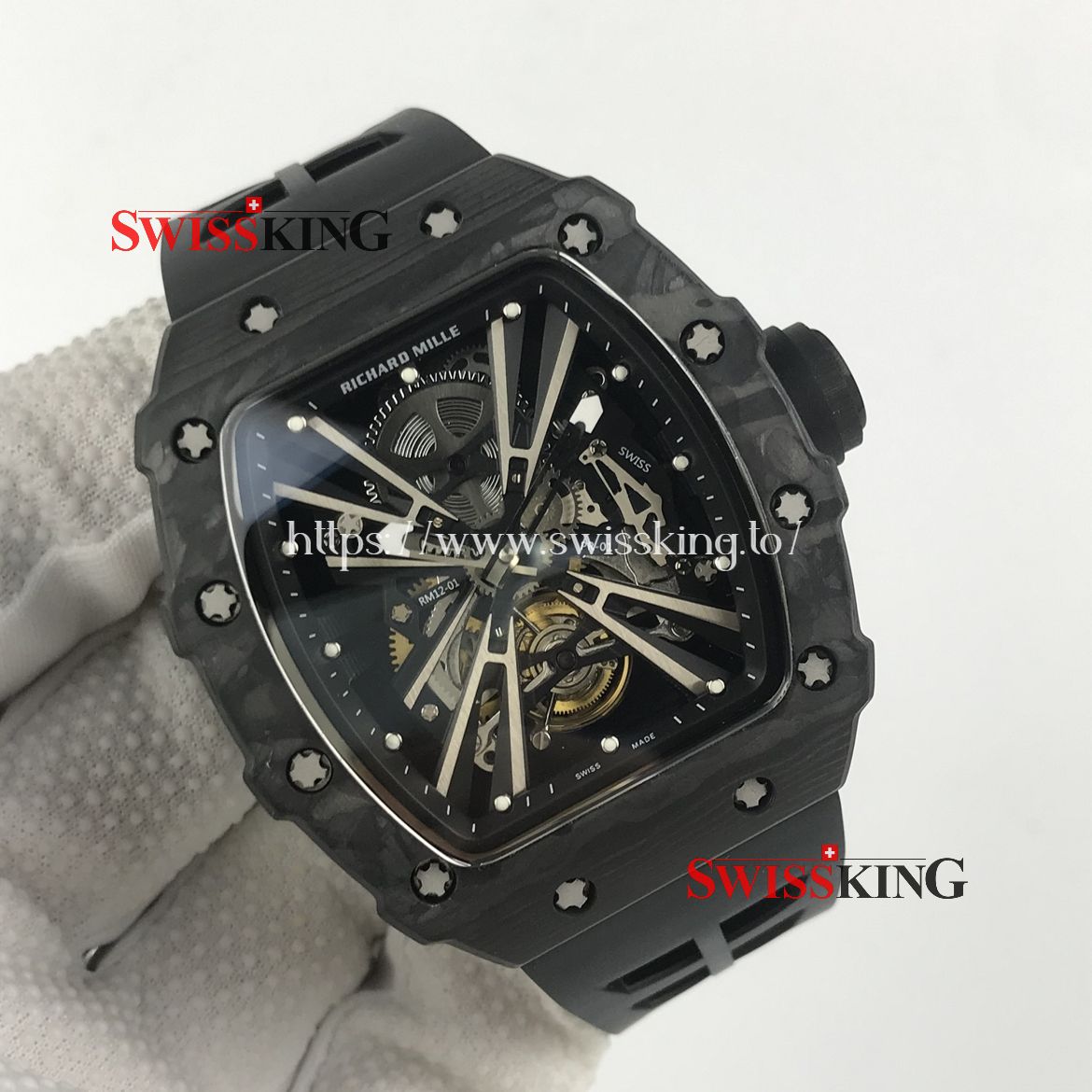 RICHARD MILLE RM 12-01 TOURBILLON BLACK SKELETON DIAL