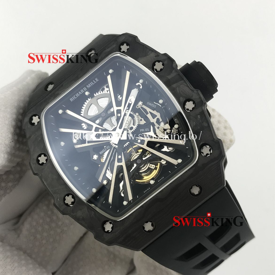 RICHARD MILLE RM 12-01 TOURBILLON BLACK SKELETON DIAL
