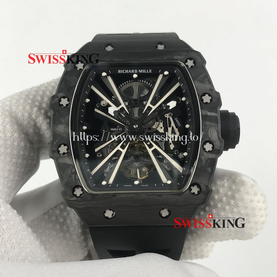 RICHARD MILLE RM 12-01 TOURBILLON BLACK SKELETON DIAL